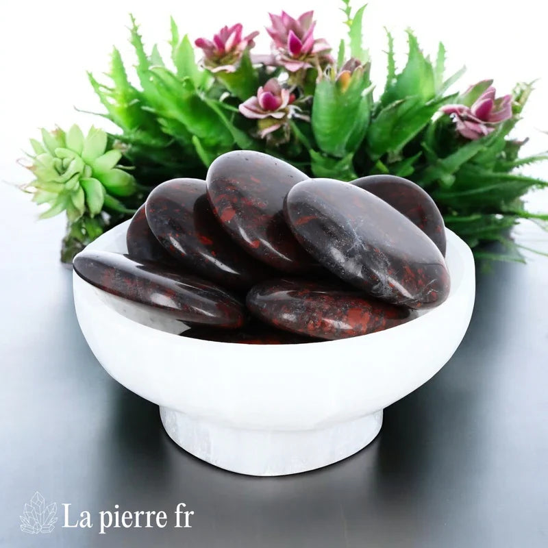 Jaspe Bréchique en galet plat - Pierre de la Créativité