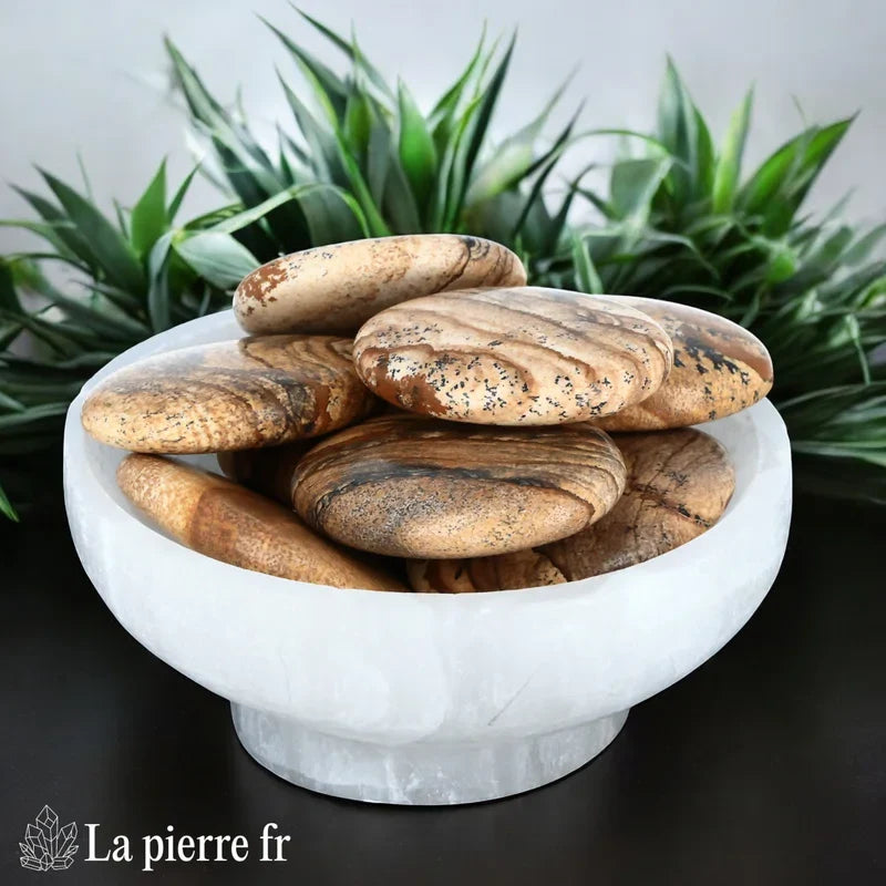 Jaspe Paysage en galet plat - Pierre d'Équilibre