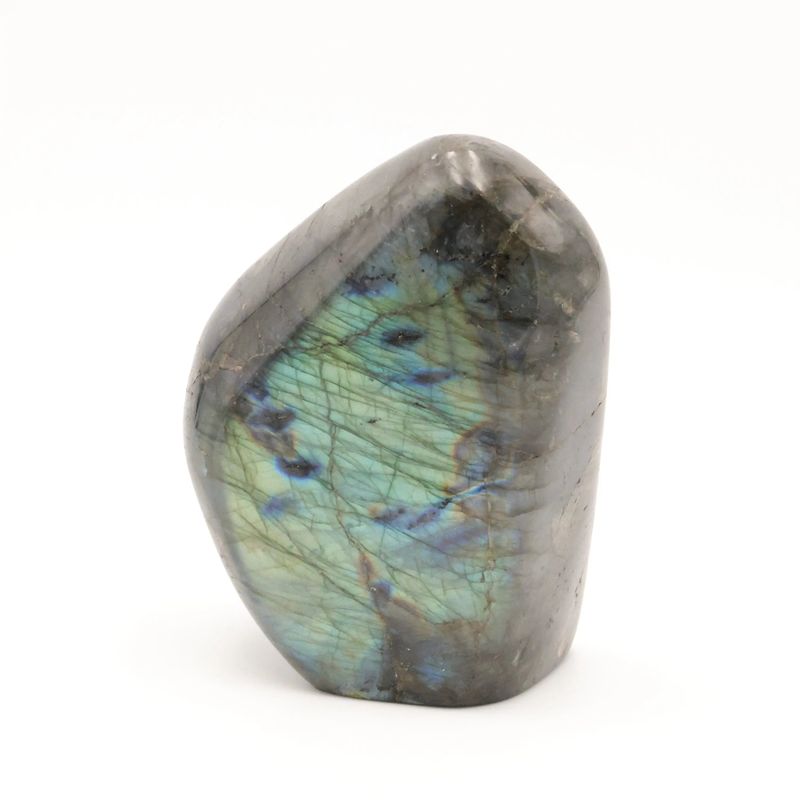 Bloc de Labradorite de Madagascar de 1 kg, pierre naturelle aux reflets bleus chatoyants