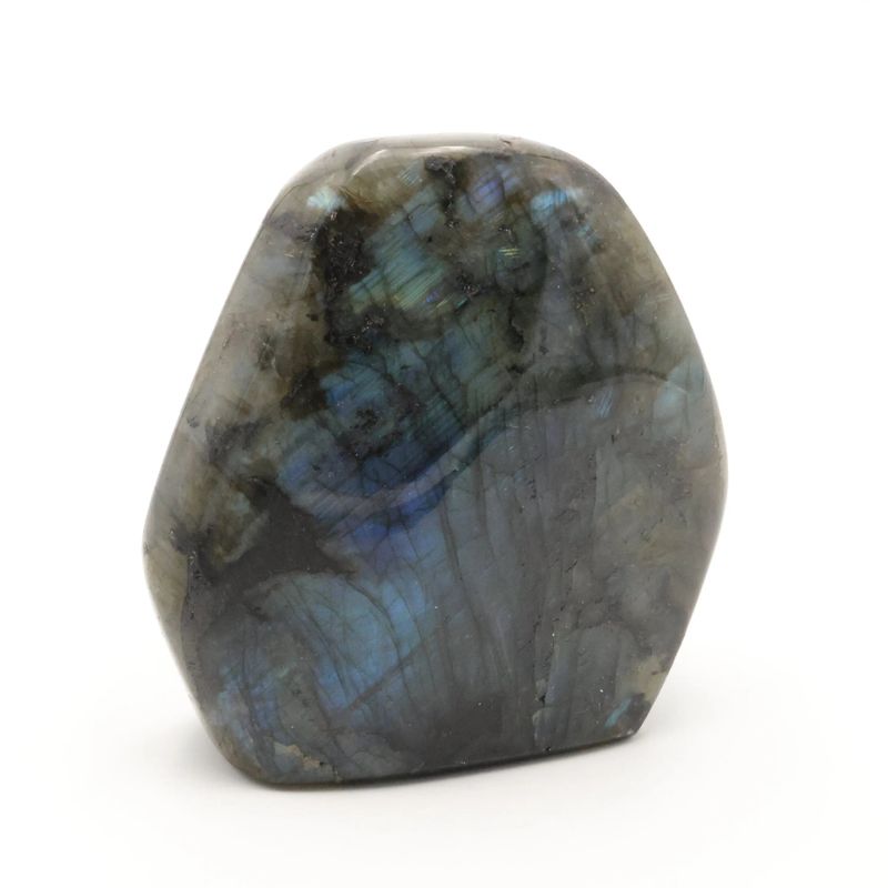 Bloc de Labradorite de Madagascar de 1 kg, pierre naturelle aux reflets bleus chatoyants