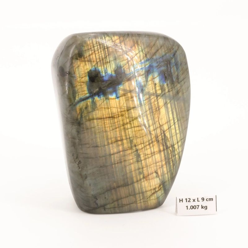 Labradorite 1Kg de Madagascar | Bloc de pierre naturelle à poser de forme libre toute polie | Minéraux | Lithothérapie