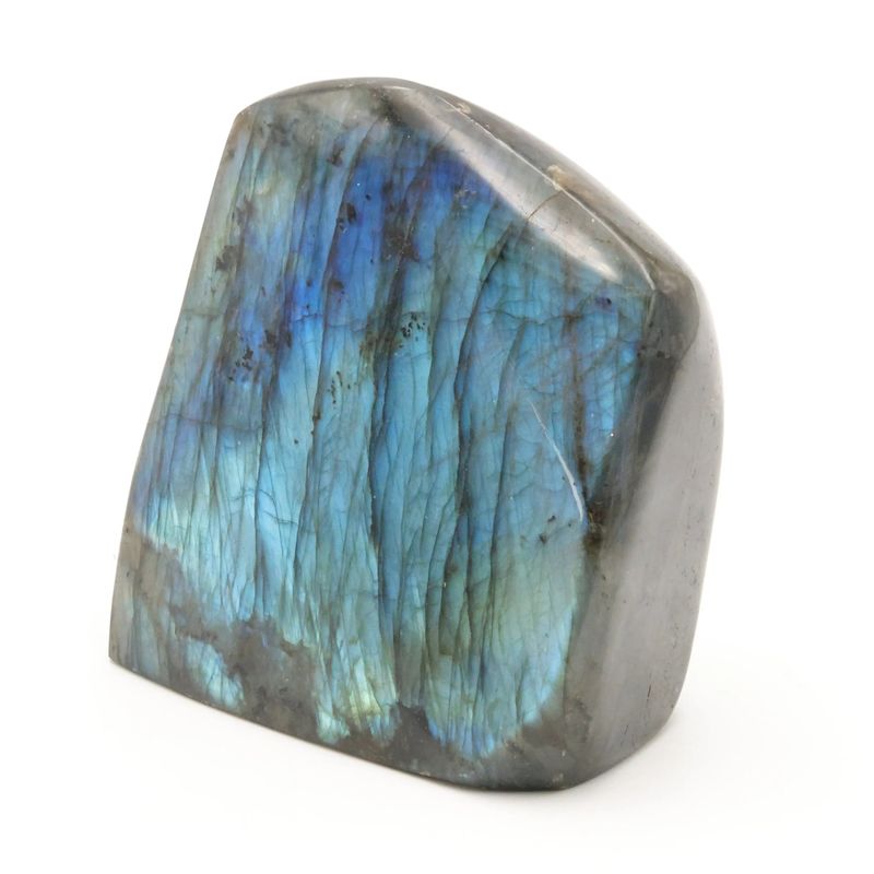Labradorite de Madagascar aux reflets irisés, pierre naturelle décorative de collection