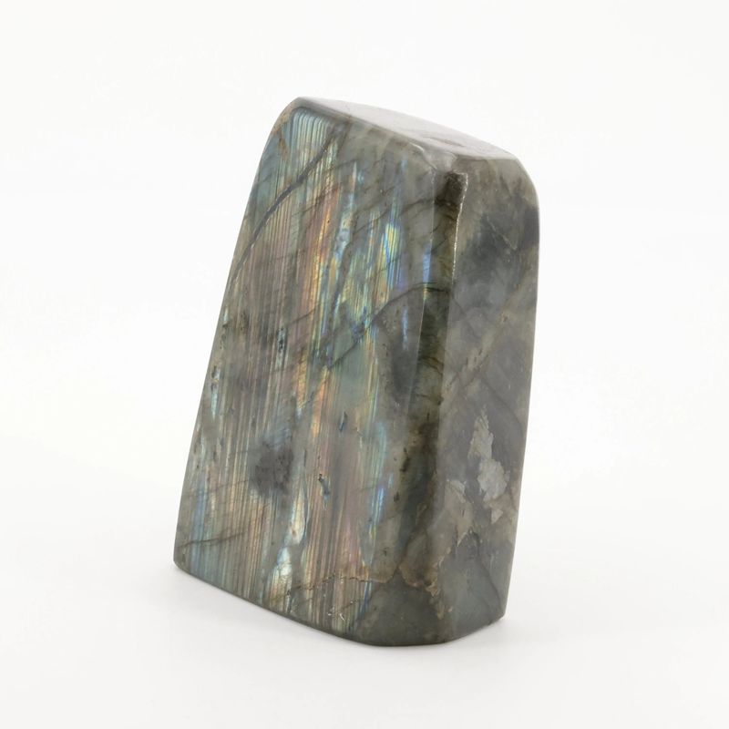 Bloc de Labradorite de Madagascar de 1,459 kg, pierre naturelle aux reflets bleus chatoyants