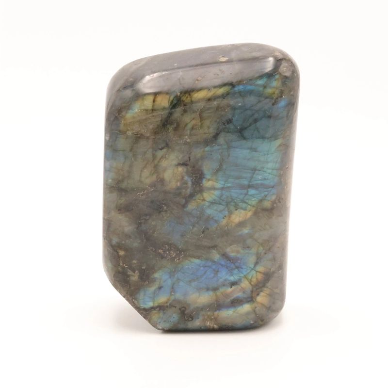 Bloc de Labradorite de Madagascar, pierre naturelle aux reflets bleutés pour décoration
