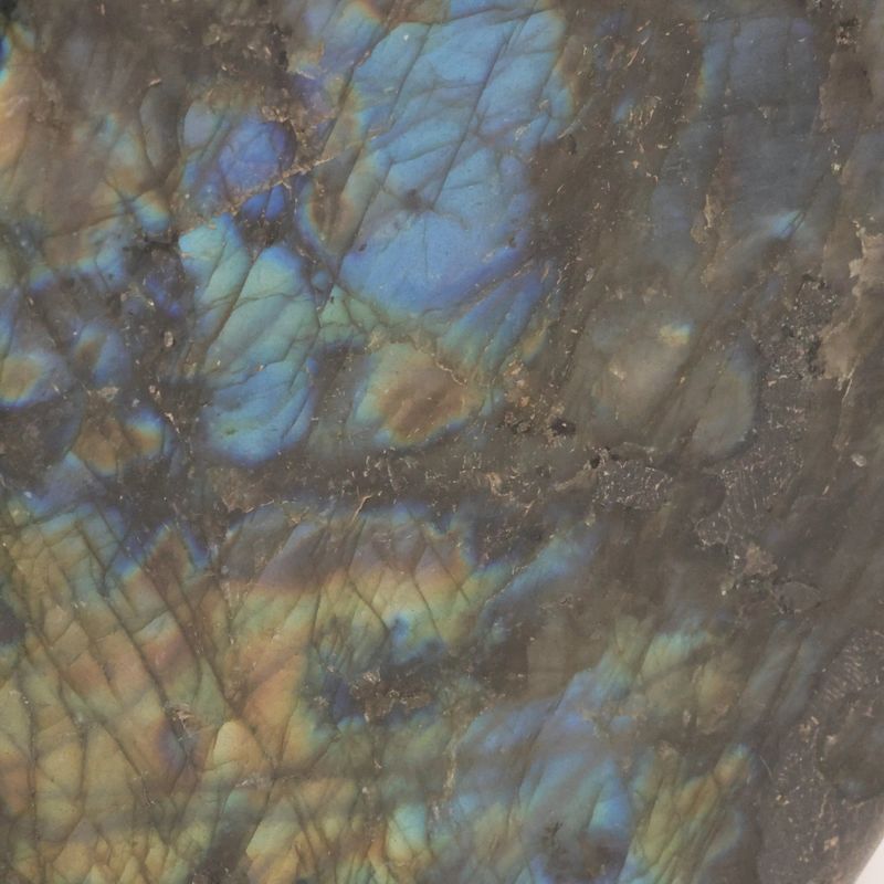 Pièce de Labradorite de Madagascar polie, pierre naturelle aux éclats bleu-vert