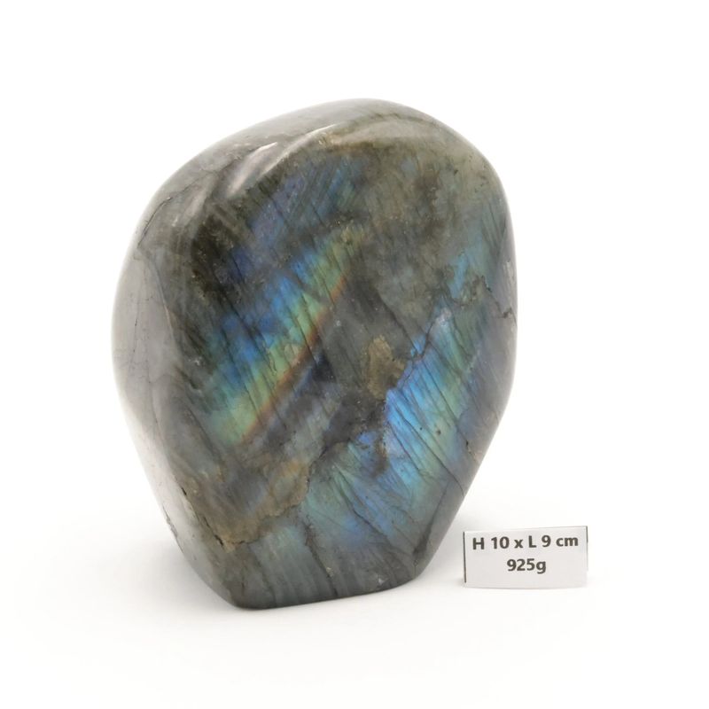 Labradorite 925g de Madagascar | Bloc de pierre naturelle à poser de forme libre toute polie | Minéraux | Lithothérapie