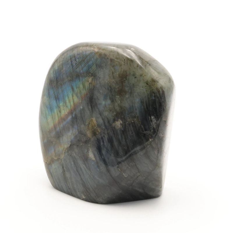 Labradorite de Madagascar aux éclats irisés, pierre naturelle décorative de collection