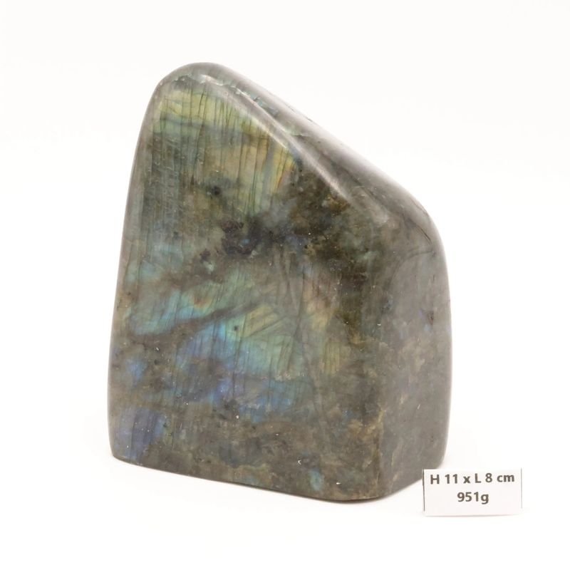 Labradorite 951g de Madagascar | Bloc de pierre naturelle à poser de forme libre toute polie | Minéraux | Lithothérapie