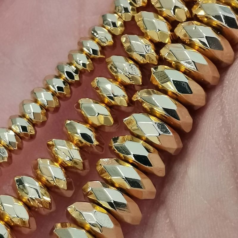 Perles rondelles d'Hématite facettée dorée, perles d'espacement brillantes pour la création de bijoux