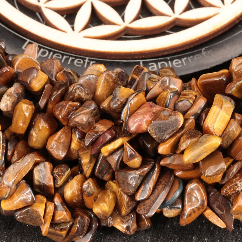 Fil de perles baroques d'Œil de Tigre, pierre naturelle dorée chatoyante pour création de bijoux