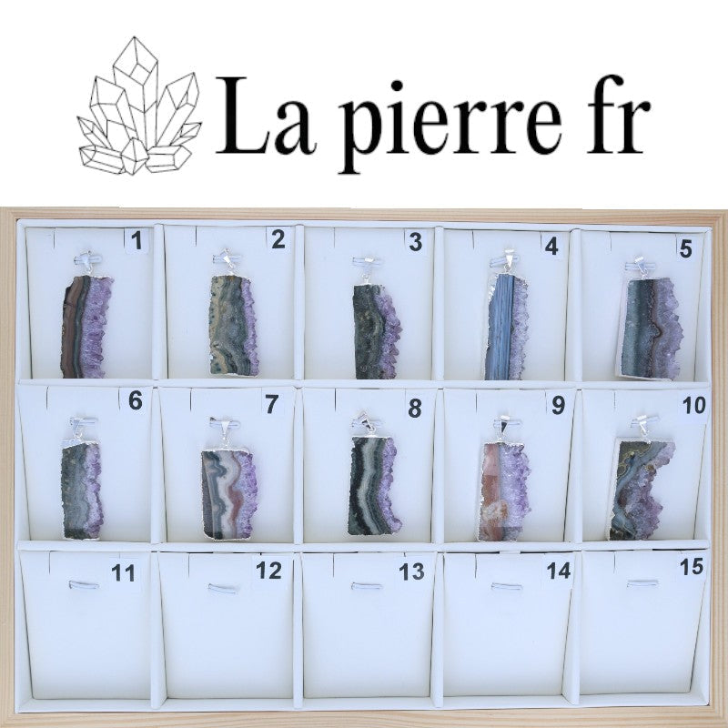 Pendentif Tranche Améthyste | La Pierre Fr