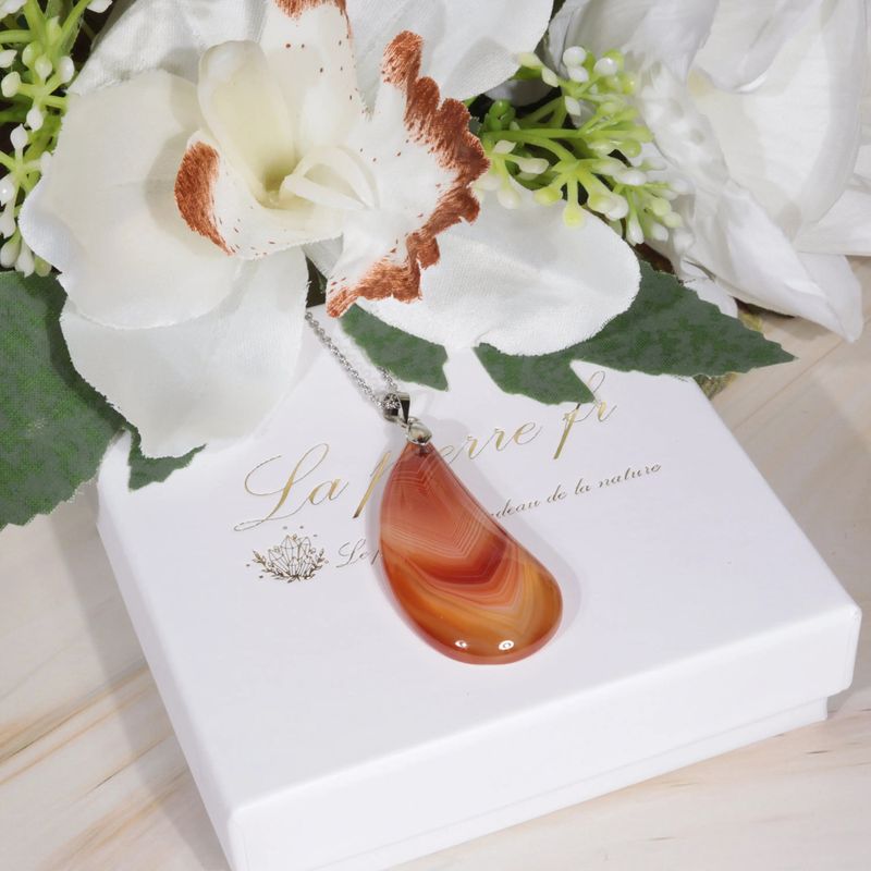 Pendentif Agate rouge pour la lithothérapie