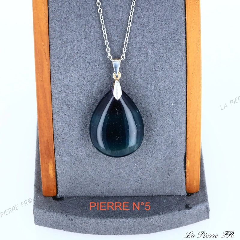 Pendentif Fluorite naturelle de Hunan, dégradés verts et violets, bijou de lithothérapie