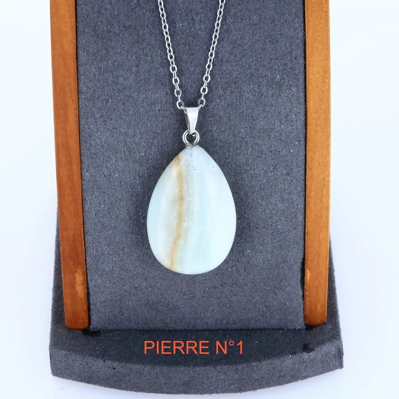 Pendentif goutte en Jade vert naturel, bijou de lithothérapie de paix et d'harmonie