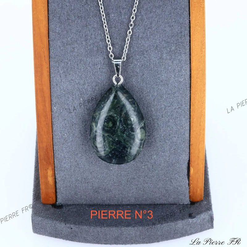Pendentif Jaspe Mabamba en larme, pierre naturelle de stabilité et d'apaisement pour collier