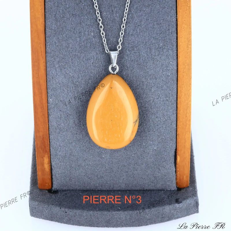 Pendentif Jaspe Mokaite jaune | Pendentif pierre naturelle - La Pierre FR