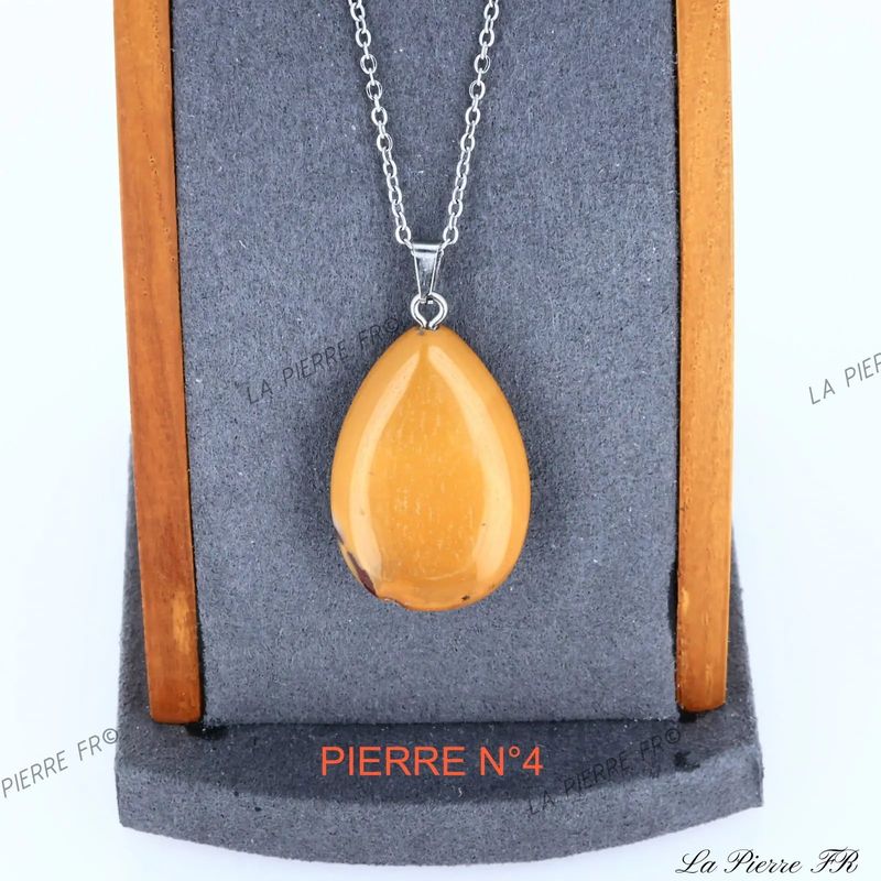 Pendentif Jaspe Mokaite jaune | Pendentif pierre naturelle - La Pierre FR
