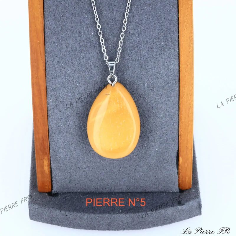 Pendentif Jaspe Mokaite jaune | Pendentif pierre naturelle - La Pierre FR