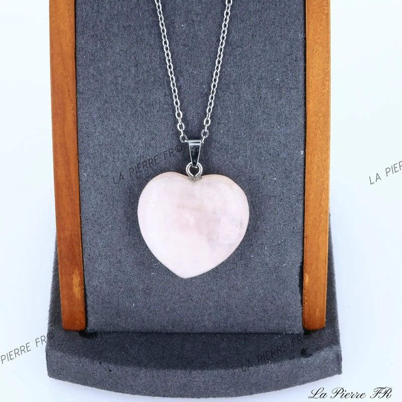 Pendentif Quartz rose cœur - La Pierre FR