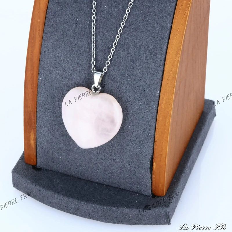 Pendentif Quartz rose cœur - La Pierre FR