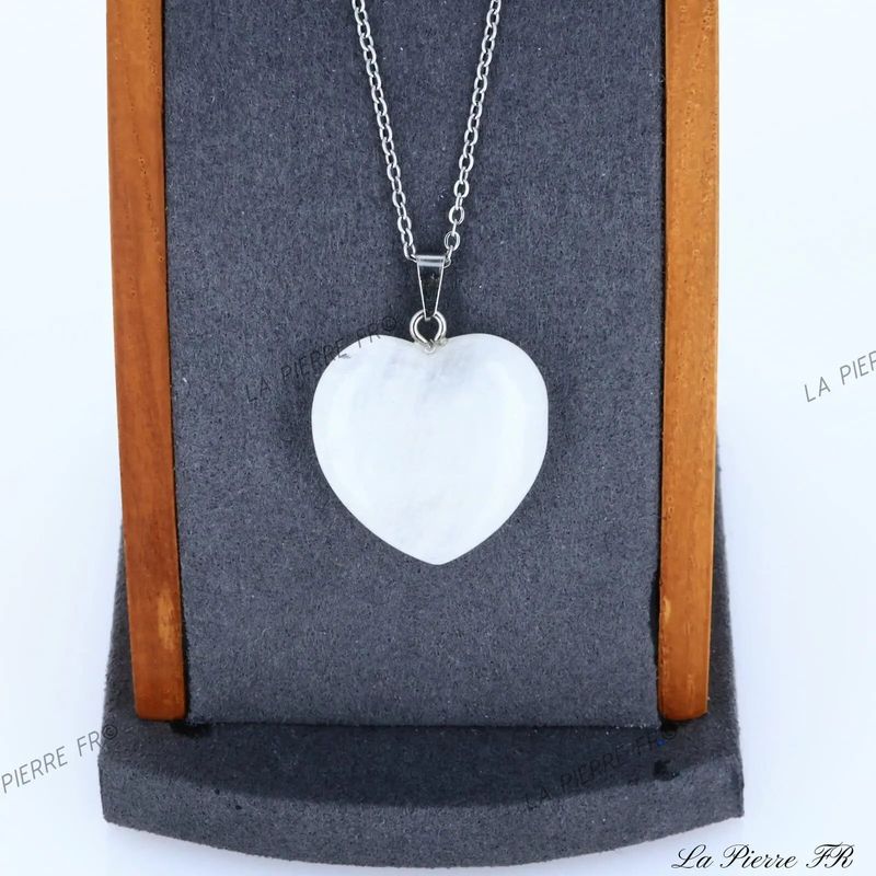 Pendentif cœur Cristal de Roche du Brésil | Pendentif pierre naturelle - La Pierre FR