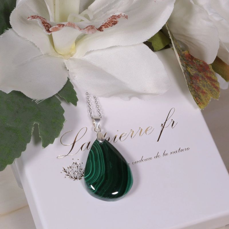 Pendentif en Malachite en forme goutte - La Pierre FR