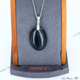 Collana In Pietre Naturali – Occhio Di Falco, Perle Rotonde, Acciaio Inox – Idea Regalo - Foto 3