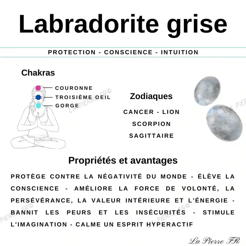 Perles Heishi labradorite grise claire 4mm - La Pierre FR