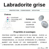 Perles Heishi labradorite grise claire 4mm - La Pierre FR