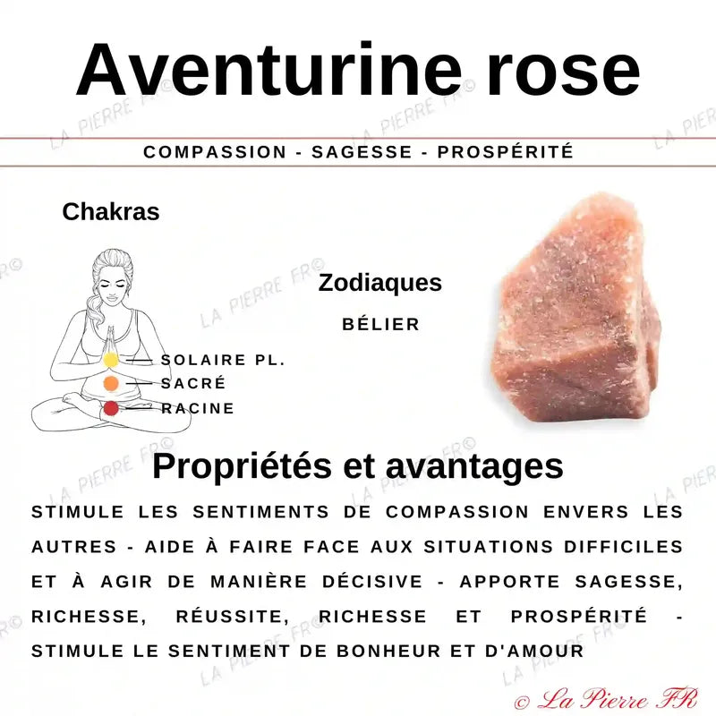 Perles Heishi naturelle Aventurine Rose 4mm - La Pierre FR