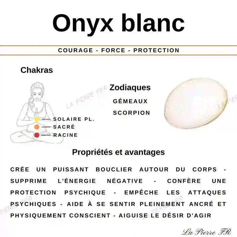 Perles Onyx blanc en 4mm 6mm 8mm & 10mm | Perles pierres naturelles - La Pierre FR