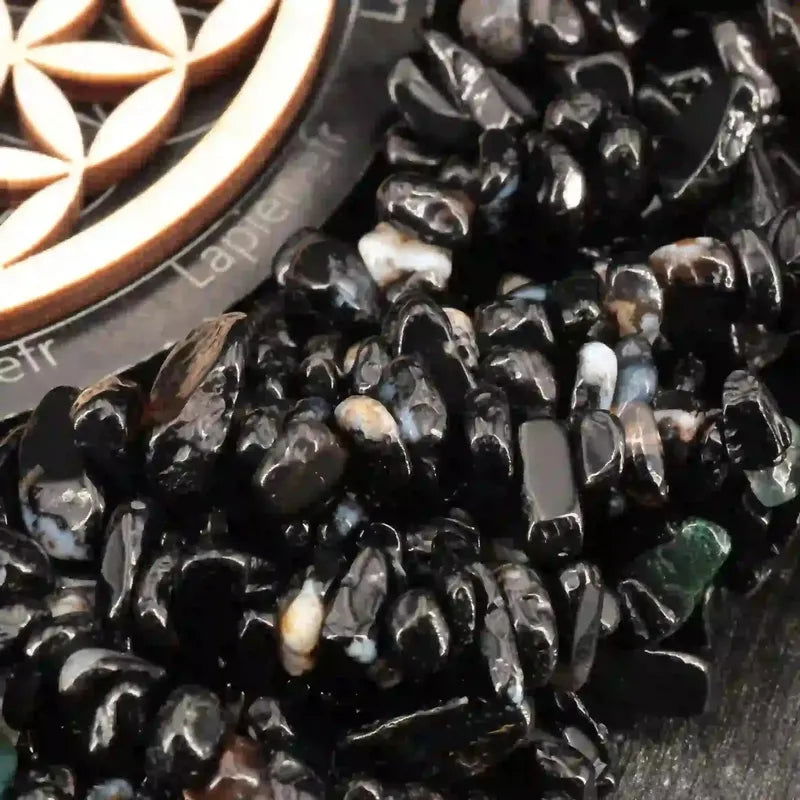 Perles pierres naturelles en Onyx noir - La Pierre FR