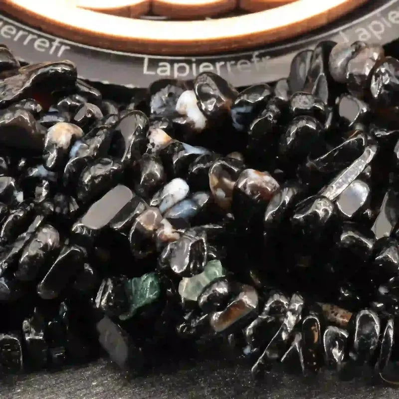 Perles pierres naturelles en Onyx noir - La Pierre FR