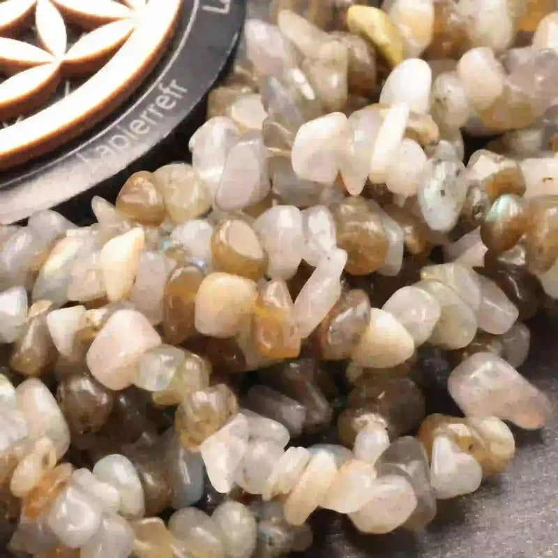 Perles Labradorite en pierre naturelle baroque sur fil de 36 cm pour la création de bijoux