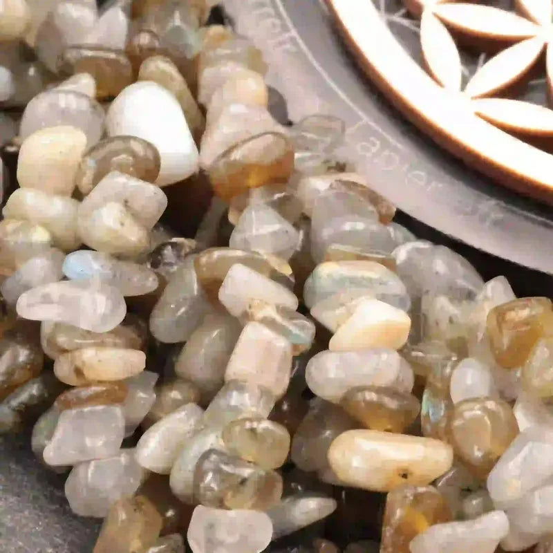 Perles baroques de Labradorite, pierre naturelle chatoyante sur fil de 36 cm pour bijoux