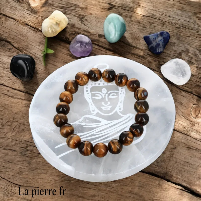 Plaque rechargement pour minéraux en Sélénite Bouddha (10cm) 