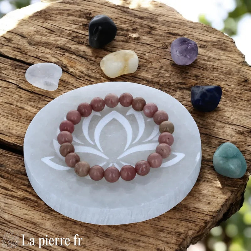 Plaque rechargement en Sélénite véritable - Fleur de Lotus