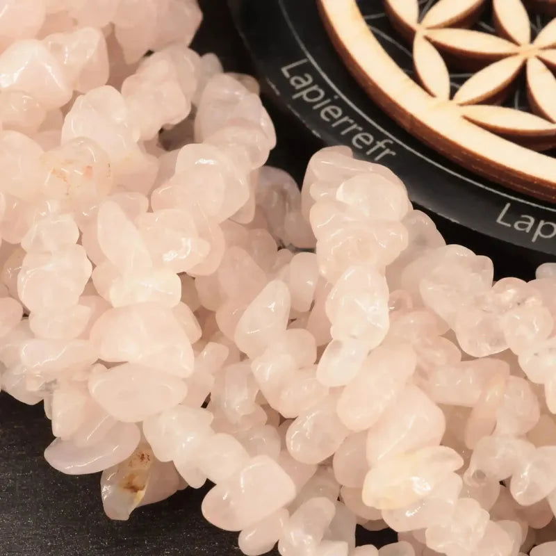 Perles baroques de Quartz Rose, pierre naturelle rose tendre sur fil de 36 cm pour création de bijoux