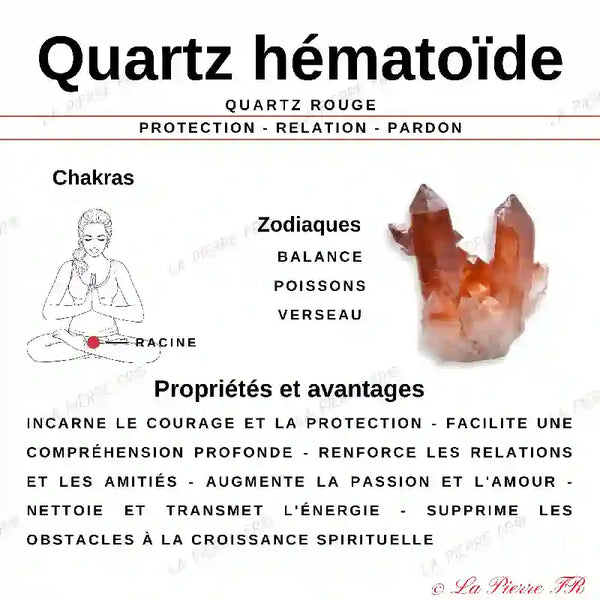 Sphère en Quartz Hématoïde rouge - Boule en pierre naturelle