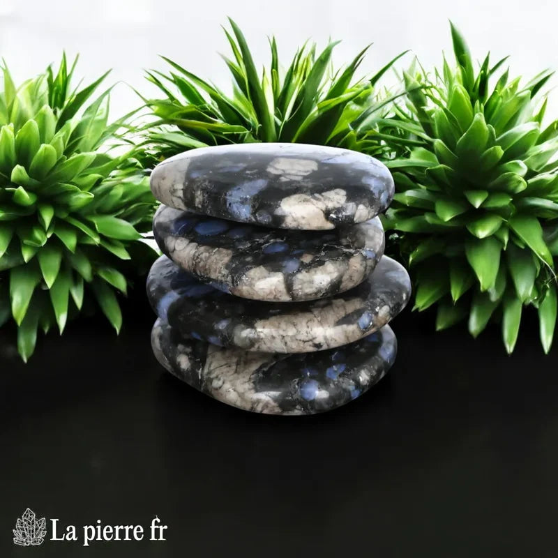 Que Sera (Vulcanite) en galet plat - Pierre contre les Ondes Électromagnétiques