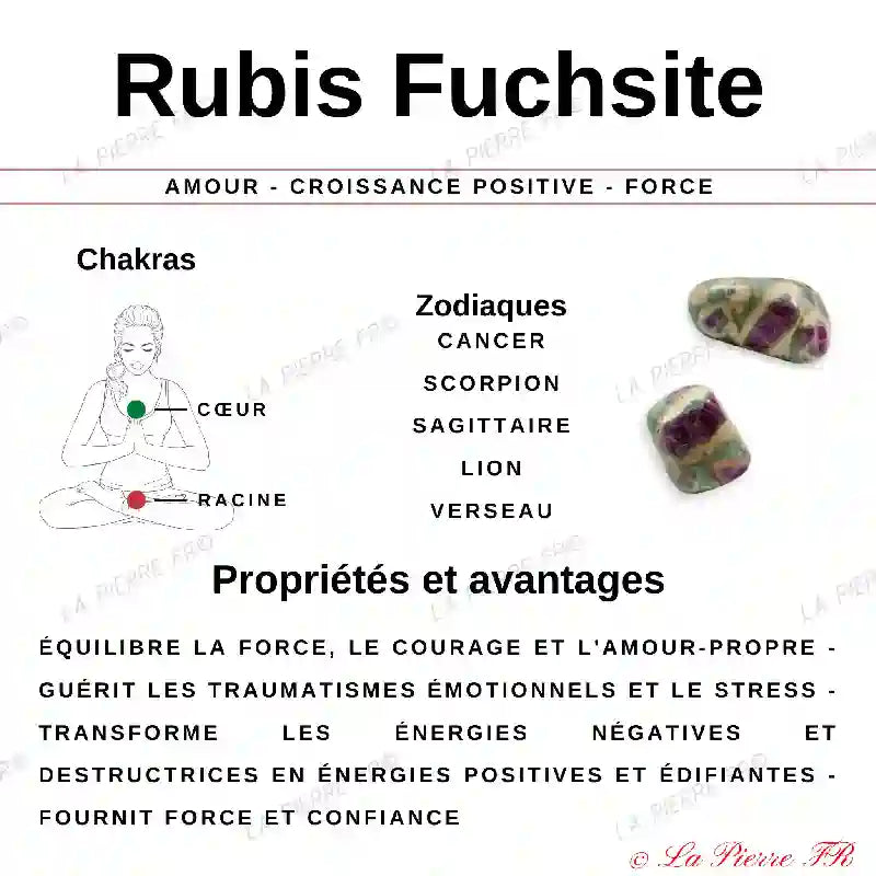 Rubis sur Fuschite (Inde) - Lot de 2 Pierres Roulées (2-3cm) minéraux