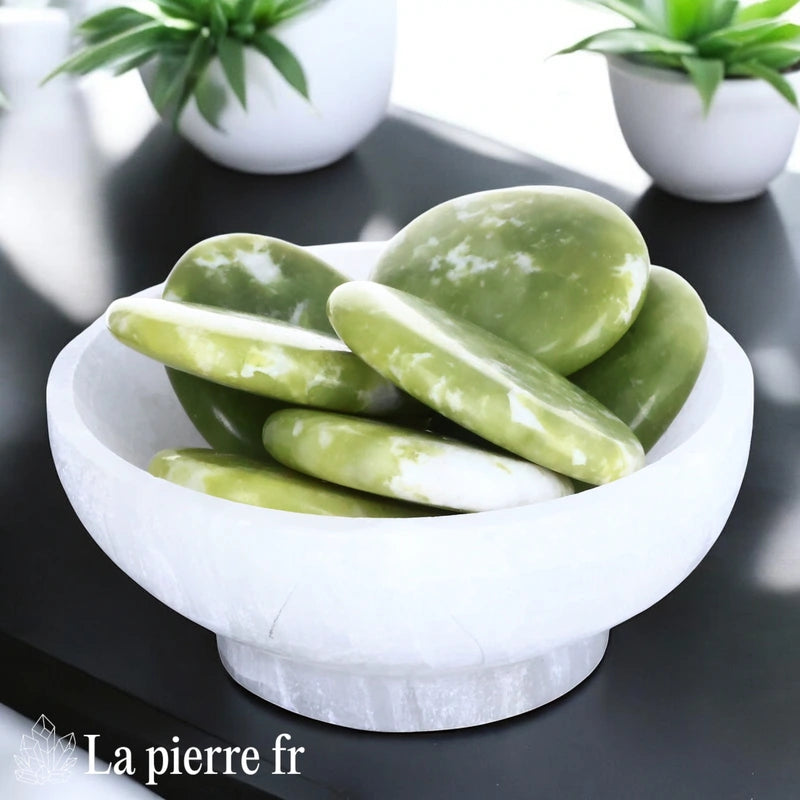 Serpentine Verte en galet plat - Pierre Lâcher prise