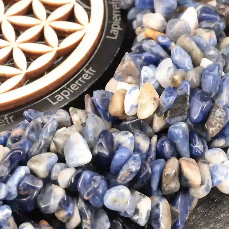 Perles Sodalite en pierre naturelle baroque sur fil de 36 cm pour la création de bijoux