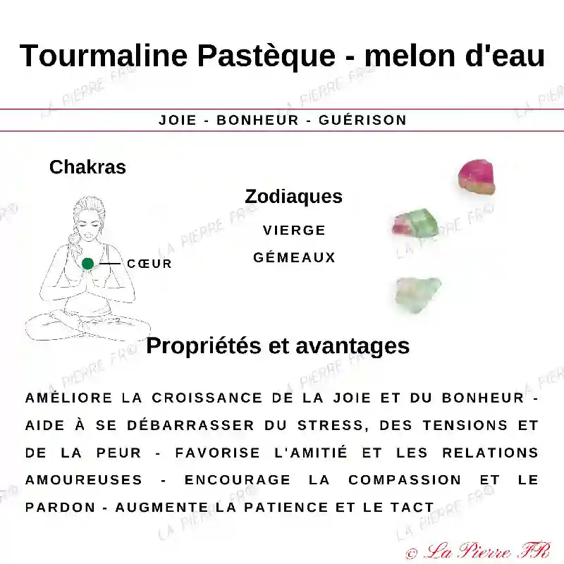 Pendentif Cristal de Roche et Tourmaline Melon
