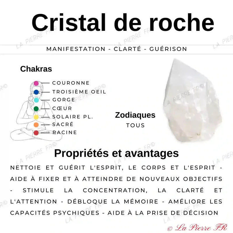Perles Cristal de Roche naturel - Qualité AAA perle clair quartz cristal l’information propriétés