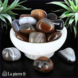 pierres roulées en Agate naturelle, pierre de lithothérapie favorisant la stabilité, l'ancrage et la clarté mentale. Idéale pour apaiser les émotions et renforcer la confiance.