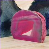Agate rose, Géode à poser de forme libre polie 1 face - La Pierre FR