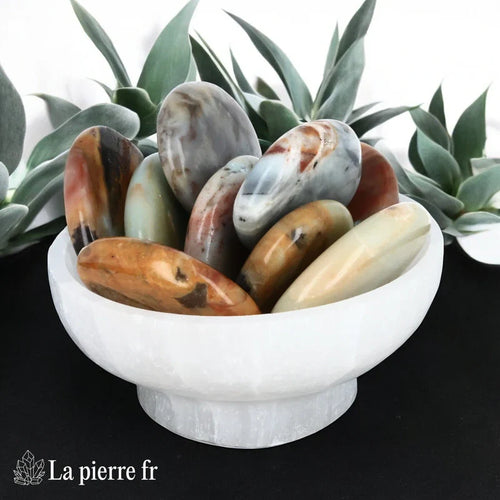 Galet Plat Amazonite Naturelle Verte-Bleue