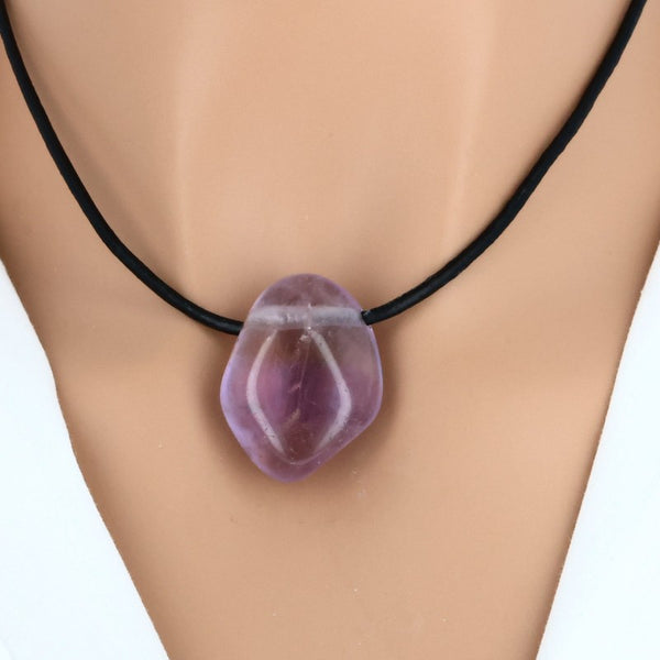 Amétrine roulée percée, pierre naturelle utilisée en lithothérapie