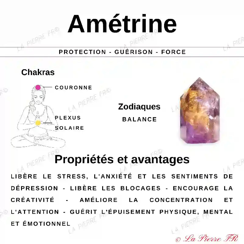 Amétrine (Brésil) - Lot de 2 Pierres Roulées (2-3cm) minéraux